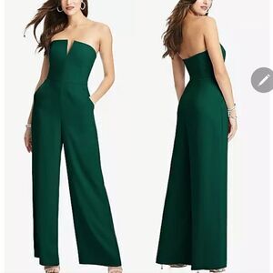 JUMPSUIT WITH POCKETS IN HUNTER GREEN by Dessy Collection